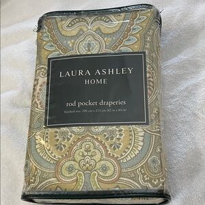 Laura Ashley Home Berkeley Rod Pocket Draperies, Paisley Pattern(Rare)